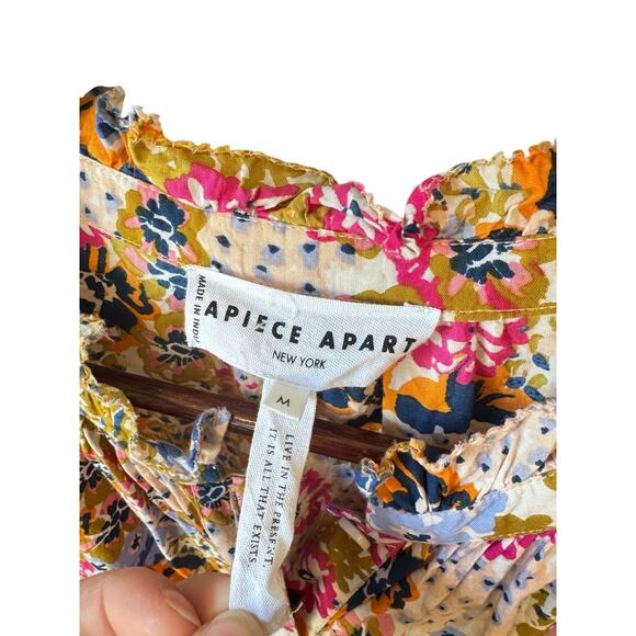 APIECE APART Las Alturas Mini Dress Sz M EUC $345 MSRP Wildflowers Cream Multi - Picture 3 of 11